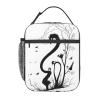 ESNAIUVCD Lunch Bag with Musical Note Print, Insulated, Black view 1