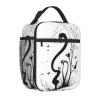 ESNAIUVCD Lunch Bag with Musical Note Print, Insulated, Black view 2