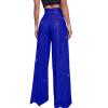 Women's High-Waisted Sequin Wide-Leg Casual Pants, Plus Size, Zipper, BU1, L view 2