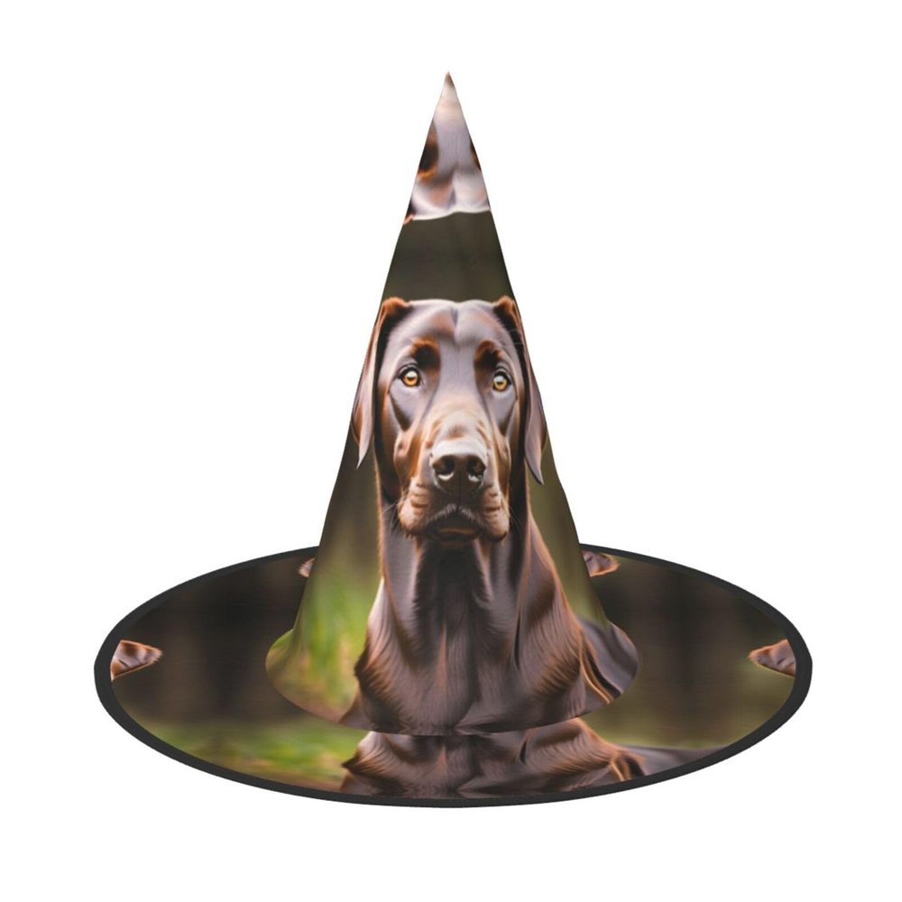 Brown Labrador Retriever Print Halloween Witch Hat