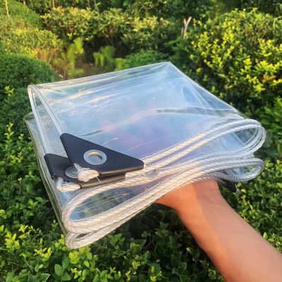 YUJIANHUAA Waterproof Clear PVC Tarp with Grommets, 126 x 197 in
