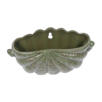 KITANDOVE Wall-Hanging Ceramic Flower Pot for Succulents, Vintage Planter with Drainage Hole for Balcony, Office, and Garden