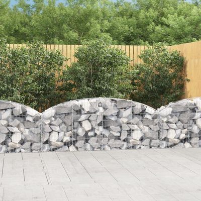 Willood Gabion with High Arch, 200 x 30 x 60/80 cm, Galvanized Iron