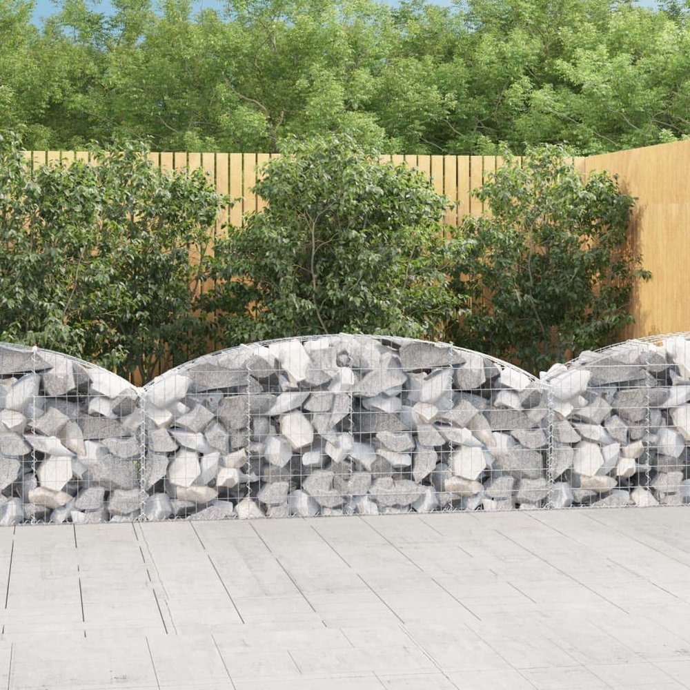 Willood Gabion with High Arch, 200 x 30 x 60/80 cm, Galvanized Iron
