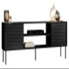 Mirjan24 Cuird 180 TV Stand with 2 Doors and 2 Open Compartments, Black view 1