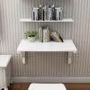 Folding Wall-Mounted Desk, White Wood view 4