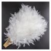 JDQTPOET Red Turkey Feather Fan for the Bride, Large White Feather Fan, Double-Sided Wedding Hand Fan, Dance Party (Orange) view 4