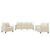 Willood 3-Seater + 2-Seater Sofa + Armchair Set, Faux Leather, Cream view 2