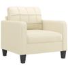 Willood 3-Seater + 2-Seater Sofa + Armchair Set, Faux Leather, Cream view 3