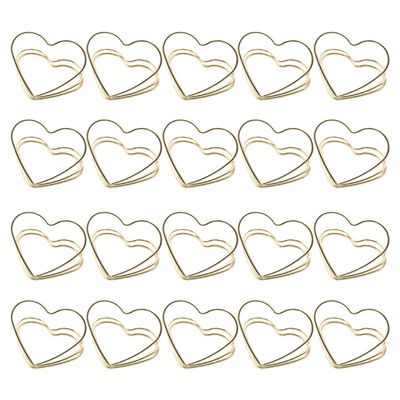 HOODANCOS 40-Piece Metal Heart-Shaped Memo Clips and Card Holders