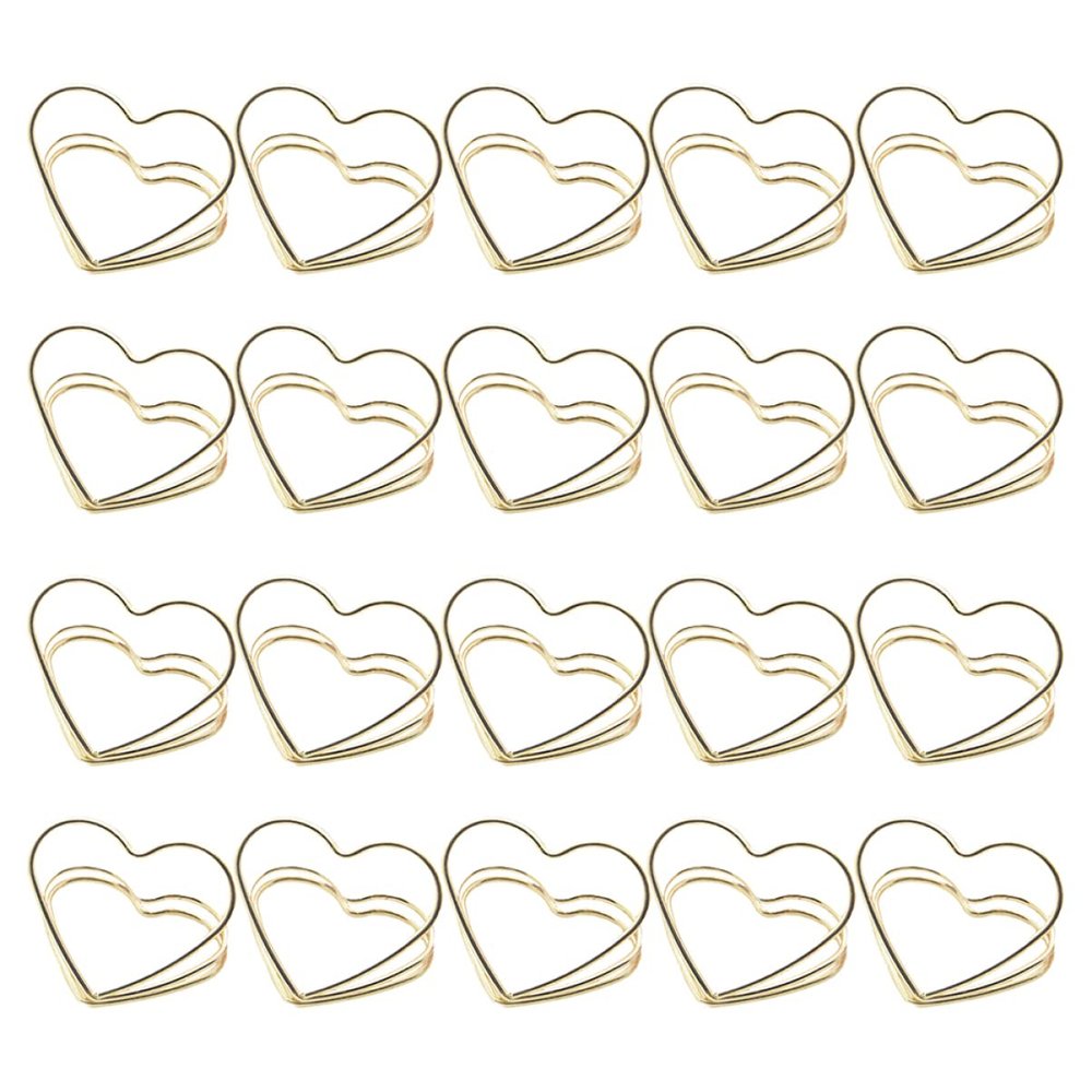 HOODANCOS 40-Piece Metal Heart-Shaped Memo Clips and Card Holders