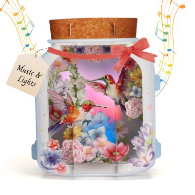 Musical Birthday Card for Women with Hummingbirds