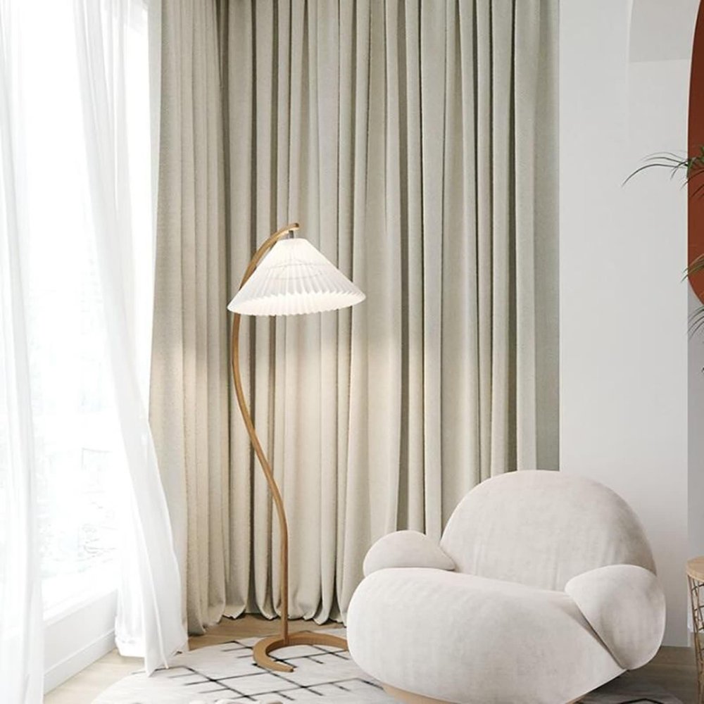 Bishilin Beige Blackout Curtains with Grommets, 137 x 160 cm, 2-Piece Set