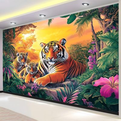 Tiger Jungle Nature Photo Wallpaper, Nonwoven Wall Mural, 350 x 256 cm