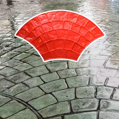 WOTZOV Large Fan-Shaped Concrete Stamp, Slate Pattern, 115 x 67 cm, 1 Pc