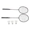 Ultralight, Durable Badminton Racket Set with Shuttlecock, One-Piece Carbon-Aluminum Frame for Training, Oval Frame (Black/Red) view 1