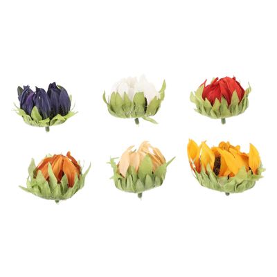 Artificial Sunflowers, 6 Silk-Fabric Flower Heads for Decoration