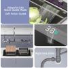 KOOGIMDDR 75 × 45 cm Black-Gray Stainless Steel Workstation Kitchen Sink with Integrated Faucet view 2