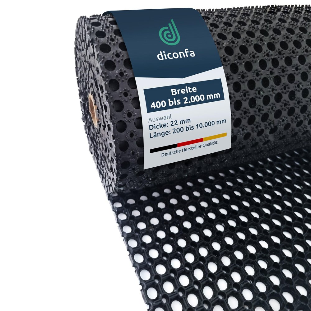 diconfa Ring Rubber Mat, Cut to Size, 22 mm, 0.5 m x 0.44 m