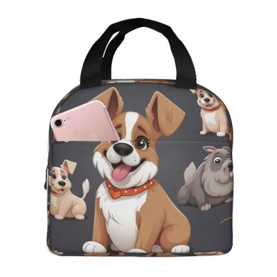 Insulated Bulldog Corgi Lunch Bag for Women and Men