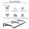 Aluminum and Polycarbonate Door Canopy, Transparent Lean-To Awning, 60 x 240 cm view 2