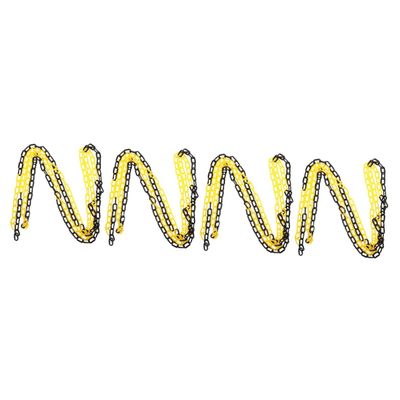 SOLUSTRE 4-Piece Caution Safety Chain, Black and Yellow Plastic Barrier Chain