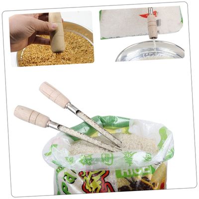Gogogmee 3-Piece Stainless Steel Grain Sampler Set with Wood Handles