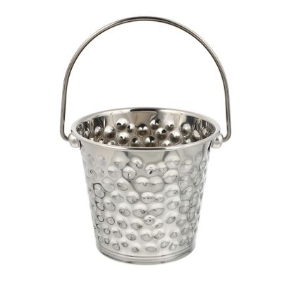 Mikinona Stainless Steel Ice Bucket, 2 L, Hammered Finish