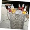 Mikinona Stainless Steel Ice Bucket, 2 L, Hammered Finish view 3