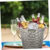 Mikinona Stainless Steel Ice Bucket, 2 L, Hammered Finish view 4