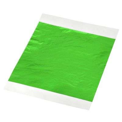 QUARKZMAN Gold Leaf Foil Sheets, Green Leaf Paper, 5.5 x 5.5 Inches, 100-Pack