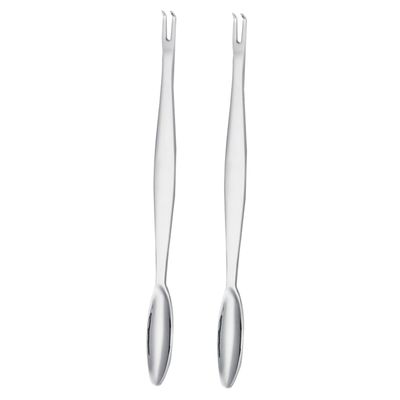CIYODO 2-Piece Stainless Steel Crab Fork Set, Silver