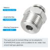 sourcing map Push-to-Connect Fittings, 2-Pack, Stainless Steel, Straight, 1/4 in Tube OD x 3/8 in NPT Male Thread view 3