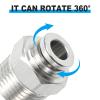 sourcing map Push-to-Connect Fittings, 2-Pack, Stainless Steel, Straight, 1/4 in Tube OD x 3/8 in NPT Male Thread view 4