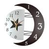 FUNOMOCYA Creative Moon-Shaped Quartz Wall Clock, Silent, Black view 1