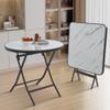 WLCNYL Folding Outdoor Garden Table with Rattan-Look Square Top view 3