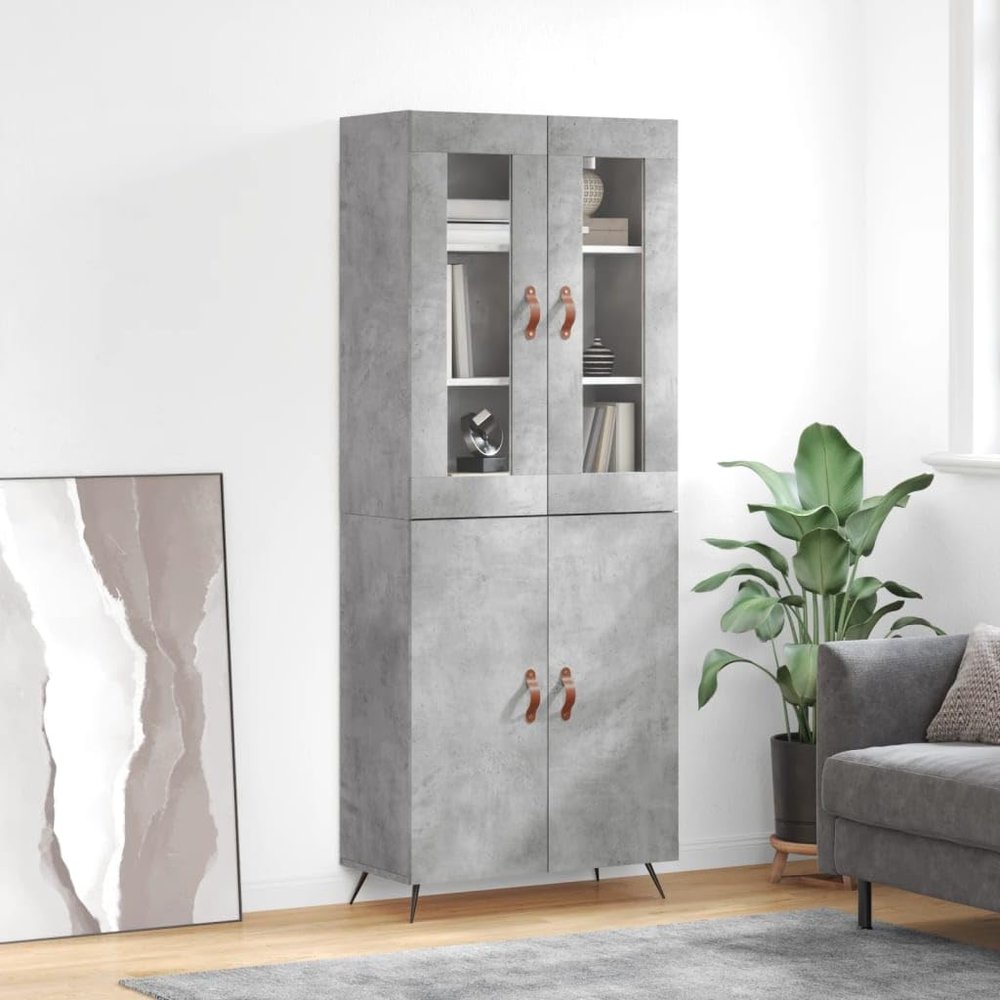 NQJIBUE Highboard, Concrete Gray, 69.5 x 34 x 180 cm
