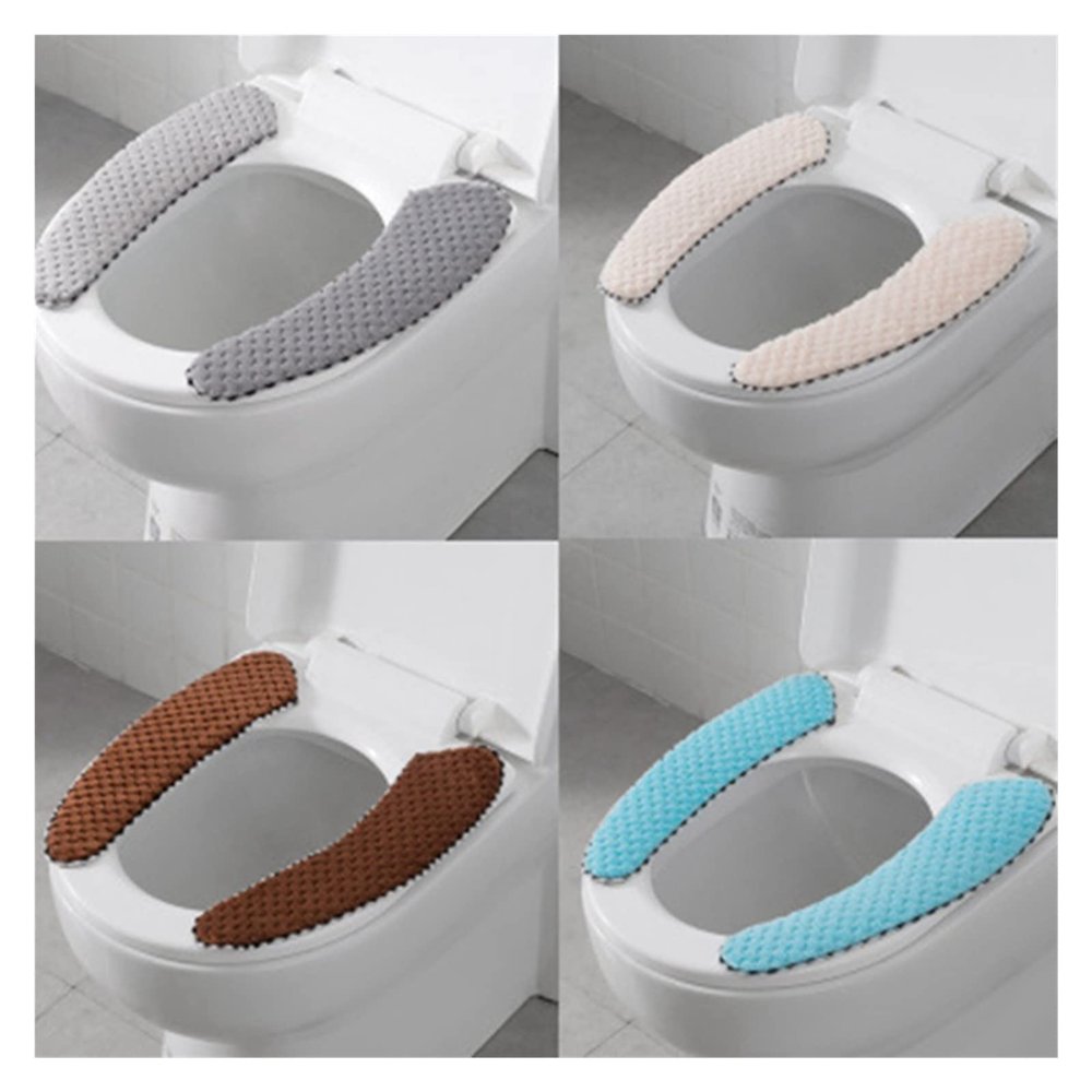 Warm Washable Toilet Seat Cover, Blue, 1 Piece