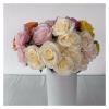 ZGXNYI 7-Head Silk Rose Artificial Flower Bridal Bouquet DIY Wedding Party Arrangement Materials, Home Table Vase Decor, Photo Prop (Pure White) view 4