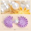 JKUHA 10 Pairs Faux Pearl Flower Frog Knot Buttons, Vintage Cheongsam Fabric Buttons, Handmade Knitted Button Accessories, Light Pink view 2