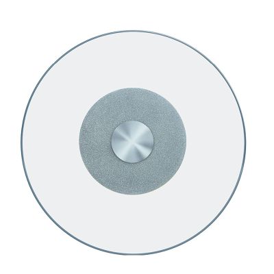 VSTQNXR Round Transparent Lazy Susan Turntable, Silver, 85 cm/33.5 in