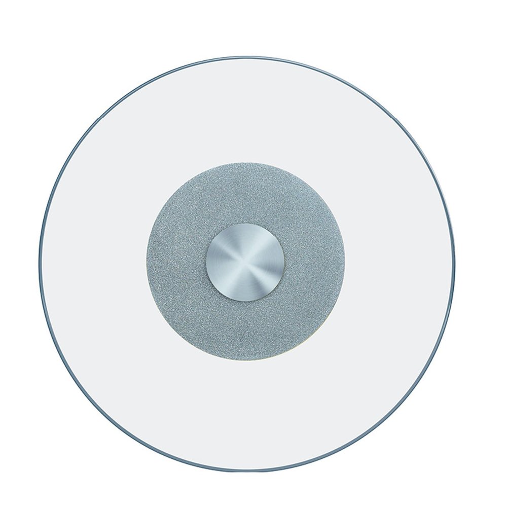 VSTQNXR Round Transparent Lazy Susan Turntable, Silver, 85 cm/33.5 in