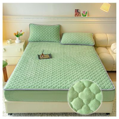 OREZAUQS Quilted Mattress Protector, Fits 5–25 cm Mattresses, Washable, Breathable, Soft, Green, 150 × 200 cm