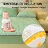 OREZAUQS Quilted Mattress Protector, Fits 5–25 cm Mattresses, Washable, Breathable, Soft, Green, 150 × 200 cm view 4