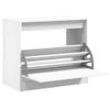 Makastle Narrow Wall-Mounted Shoe Cabinet with Storage, White, 80 x 42 x 69 cm view 1