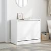 Makastle Narrow Wall-Mounted Shoe Cabinet with Storage, White, 80 x 42 x 69 cm view 3