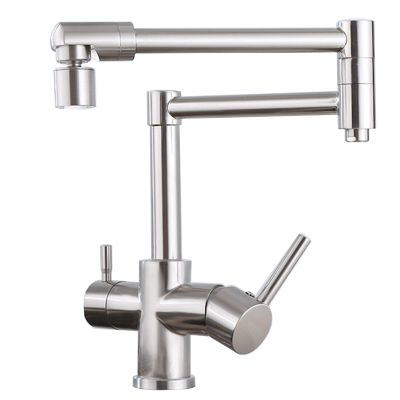 Brushed Nickel Pot Filler Faucet with Drinking Water Faucet