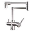 Brushed Nickel Pot Filler Faucet with Drinking Water Faucet view 1