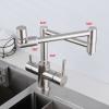 Brushed Nickel Pot Filler Faucet with Drinking Water Faucet view 4