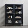 FJORDFORM Glass Cabinet, Black Metal, Gold Handles view 3